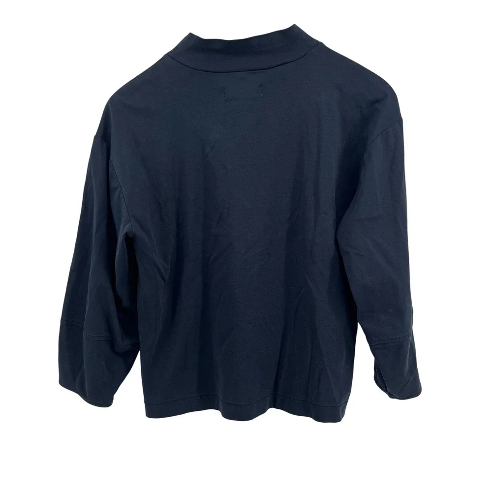 Everlane Luxe Cotton Mockneck Tee Black 100% Cotton Women Size M - Picture 2 of 6